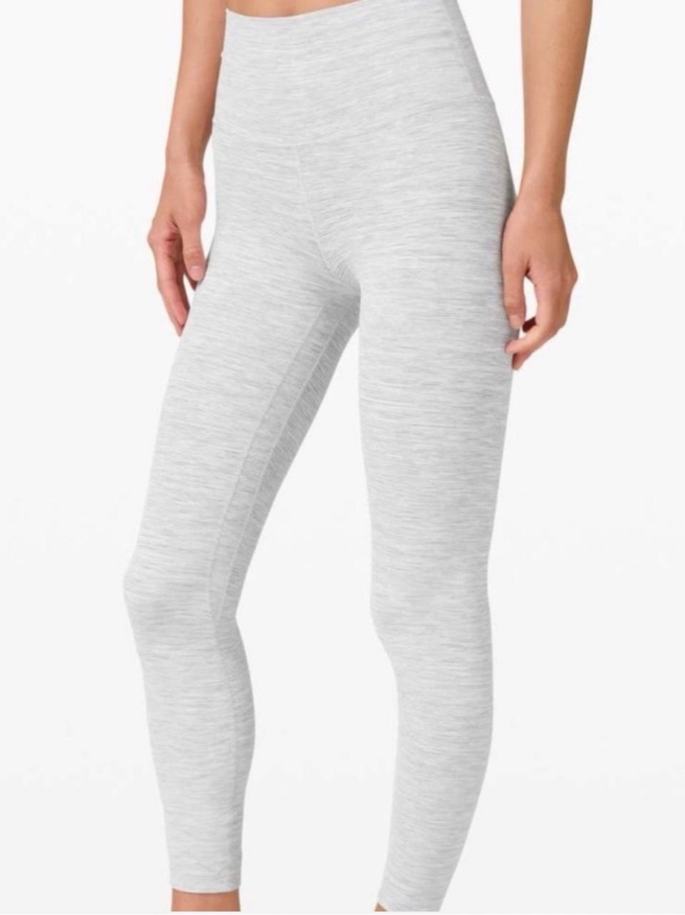 lululemon athletica align Light Gray Striped High‑Waist Leggings